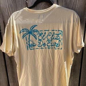 Men's Billabong T-Shirt Yellow Logo M Cotton Surf Stretch Beach Palm Double Side
